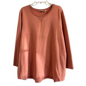 d&co ACTIVE Women’s Plus 2X Sweatshirt Rose Mauve Pink Pullover Long Sleeve